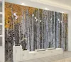 Wallpapers CJSIR Silk Cloth Wallpaper Abstract Hand Painted Birch Forest TV Sofa Background Wall Papel De Parede 3d Home Decor