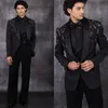 남성용 검은 고급복 슬림 착용 숄 라펠 신랑 착용 3 조각 비즈니스 웨딩 턱시도 재킷 바지 조끼 맞춤형.