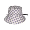 Шляпа шляпы с ковшой Damier Azur Bucket Shat Sun Cap Damier Azur Hypebeast модельер модный модный
