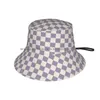 Chapeaux à bord large chapeau seau damier azur seau chapeau de soleil capture de soleil damier azur hypebeast créateur de mode tendance esthétique luxe de luxe étoile de rap parisien hkd230810