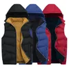 Gilets pour hommes Veste de gilet pour hommes 2023 Hiver Hommes Vestes à capuche sans manches Vestes de gilet rembourré chaud Manteaux Plus Taille