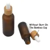 wholesale Frosted Matte Amber White Glass Dropper Bottle 15ml 30ml 50ml with Bamboo Cap 1oz Wooden Essential Oil Bottles LL