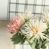 Decorative Flowers Imitation Single-head Flocked Home Decoration Top Grade Artificial Flower Wedding DIY Wreath Sheets Handicrafts