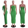 2024 Tasarımcı Seksi Straplez elbiseler Yaz Kadınlar Kabarcık Kumbaşlığı Kolsuz Elbise Sıska Bodycon Elbise Doğum Gece Kulübü Giyim Toplu Toptan Kıyafetler 9690