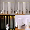 Candles 12Pcs Yellow Flickering Remote Led Plastic Flameless Taper Bougie For Dinner Party Decoration Drop Delivery Home Garden Dhobu