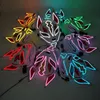 Halloween Cosplay Party LED Light Up Mask Colorful Neon Light El Mask Japanese Anime Fox Mask Glow in the Dark DJ Club accessoires HKD230810