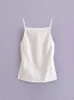 Women's Tanks Camis Nlzgmsj TRAF Women Tank Solid Female Slim Sleeveless Casual Vest Crop Top For Ladies Backless 230810