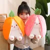 Gevulde pluche dieren 18 cm creatieve wortel aardbei tas tot konijn knuffels mooie lange oren gevulde zachte pop kinderen geschenken