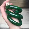 Bangle Natural Grade A Myanmar Jadeite Bangles med certifikat smycken Kvinnor Läkande ädelsten äkta Green Burma Jade Armband