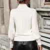 Swetery kobiet 2023 Biały guzek guzowy Sweter Czarny jesienny zimowy skocz