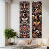 Tapestries Tapestry Wall Hanging Hippie Room Decor Vertical Moon Plant Tapestries Mystical Moth Dorm Home Decor R230812