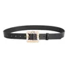 Riemen d t 2022 Nieuwe mode riem vrouwen luxe pu lederen materiaal vierkante diamant pin gesp jeans jurk stijl opvallende riem