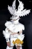 Scene Wear White Feather Angel Gogo Men's Costume Dance Team Valentine's Day