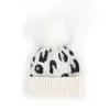 Party Hats Cute Pompom Baby Hat Leopard Print Kids Girl Boy Beanie Cap Autumn Winter Knitted Warm Children Toddler Accessories Q445