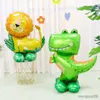 Decoração em pé leão dinossauro balão selva árvore animais crianças feliz aniversário decoração