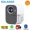 프로젝터 Salange P82 프로젝터 4K 비디오 Wi -Fi Bluetooth Android Full HD 1080p 미니 프로젝터 옥외 Moive 6000 Lumen Zoom 휴대용 TV x0811