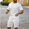 Men's Tracksuits 2023 Summer Men Shorts Sets Short Sleeve T Shirt Male Tracksuit Set Clothing 2 Pieces