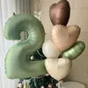 Decorazione Palloncini di compleanno in foil grande Verde oliva Giallo Palloncino con numeri Compleanno Decorazioni di nozze Doccia Grandi figure