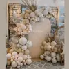 Decoração 103 pçs/set balão bege guirlanda areia ouro branco globos decoração de casamento aniversário chá de bebê pano de fundo