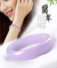 Bangle Skicka certifikat Real Burma Jade Purple Emerald Amulet Armband Kvinnor Läkande smycken Gift Green Grad A Jadeite Bangles