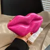 Evening Bags Sexy Lip Shape Party Clutch Evening Bag For Women Deluxe Pink Wedding Purses And Handbags Female Chain Shoulder Crossbody Bag 230811