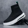 Stövlar Spring Autumn High Tops för män mesh kausala lägenheter andningsbara stickade strumpor skor loafers promenader sneakers sapato masculino