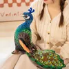 Stuffed Plush Animals 28/35CM Simulation Peacock Plush Toy Real Life Dolls Stuffed Soft Animal Peahen Home Decor Birthday Gifts R230810