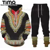 Men's Tracksuits African Men Tracksuit D Printed Street Fashion Trend Style Comfortable Jogging Hoodie Suit Pullover Pants 2 Piece