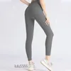 LU-2023 Lycra tecido cor sólida mulheres calças de yoga cintura alta esportes ginásio wear leggings elástico fitness senhora calças esportivas ao ar livre leggings lululemen vestido