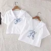 Women's Blouses White JK Uniform Summer Short Sleeve Japanese School Uniforms Girls Kansai Collar Sailor Blouse Woman Lolita