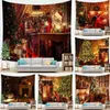 Tapisses populaires coiffures décoratives tentures murales imprimées tapisserie de fond de Noël tapisserie R230810