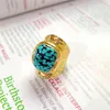 Cluster Rings Turquoise Color Preserving Electroplated Women's Ring Personalized Fashion Elegant Light Luxury Ladies Banquet Exquisite