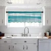 Завеса абстрактная голубая бирюзовая текстура кухня маленькая тюль