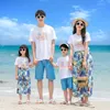 Family Matching Outfits Family Matching Outfits Summer Beach Mother Daughter Father Son Casual Cotton T-shirt +Shorts Couple Clothes Holiday R230810