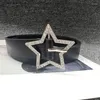 Belts PU Belt Jean Waistband Y2K-Style Vintage Star-Buckle For Hip Hop Bands Player Country Girls
