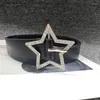 Ceintures PU Belt Jean Waistband Y2K-style vintage Star-Buckle pour les groupes hip hop joueur de country filles