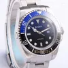 ساعات المعصم 43 مم من الياقوت البلورة صب acier inoxydable poignet annadique montres hommes marque horloge man blue man watch