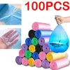 Çöp Poşetleri 100 PCS Karışık Renk Tesis Edilebilir Çöp Mutfak Depolama Çöp Kutusu Astar Gizliliği Koruyabilir Plastik Atık Çanta 230810