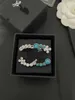 Designer Channel jewelry 2023 The latest semi-diamond blue brooch Light luxury