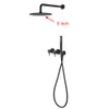 Bathroom Faucet Black Brass Ceiling Rain Shower Head Hand Sprayer With Seat Two-Function And Hot Cold Mixing Switch Wall Mounted
