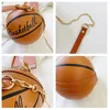 Avondtassen mode persoonlijkheid vrouwelijk leer roze basketbaltas ball portemonnees voor tieners dames schoudertassen crossbody ketting handtassen 230811