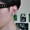 Ins French Green Zircon High Grade Earrings Stupid Handsome Wearing in Mesh Red Unique Design New Trend Charm Jewelry Earstuds