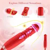 Adult Toys Rose Rotating Vibrator Thrusting Dildo Tongue Licking Clitoris Stimulator Nipple Vaginal Vibrating Anal Plug Female Masturbator 230810