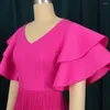 Plus Size Dresses Elegant Women Party Dress Crazy Pink Ruffled Birthday With Tassel 2023 Female Prom Dance Vestido