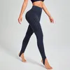 Active Pants Yoga Leggings Women's High midja Vertikal randig Elastic Sports Casual Tights sömlös stickad fitness gymträning