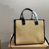 Handbags Purse Straw Woven Tote Bag Leather Handle Strap Rivet Fashion Letters Women Crossbody Shoulder Bags Large Capacity Pockets 30cm