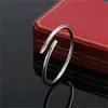 Классические браслеты дизайнерские браслеты женская золотая серебряная ногтя браслет титановый стальной манжет модный браслет бриллианты Мужские ювелирные изделия подарки с красной коробкой бархатной сумкой L5
