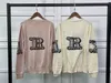 21 automne hiver nouveau européen et américain Women's Classic Letter Jacquard Loose Crewneck 100 Pure Pullmere Sweater