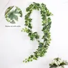 Decorative Flowers Real Touch 180CM Artificial Plants Creeper Greenery Leaves Ivy Vine Home Garden Decor Wall Hanging Garland Plastic Silk