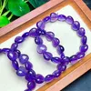 Bangle Natural Amethyst Heart Bracelet Purple Crystal Reiki Healing High Quality Gemstone Fashion Jewelry Gift 1pcs 12mm